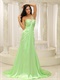 Top Brand Fresh Mint One Strap Empire Evening Dress Gowns For Party