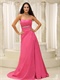 Rose Pink Empire Waist Dress For Women Prom Wedding Party Wear