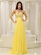 Bright Yellow Chiffon Fully Beading Bust Evening Pub Dress Long