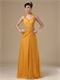 Halter and Spaghetti Strap Amber Gold Mature Mother Of Bride Dress