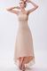 Strapless Asymmetrical Bisque High Low Bridesmaid Dress