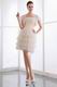 Cream Short Layers Chiffon Prom Dress With Chiffon Jacket