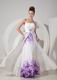 Sweetheart Elegant White Printed Fabric Prom Party Dress