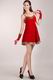 Spaghetti Straps Red Prom Dress With Leopard Print For Christmas