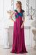 Straps Square Plum Chiffon Floor Length Evening Dress