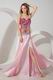 Unique Spaghetti Straps Colorful Sequin Pink Prom Dress With Split