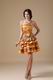 Sun Orange Leopard Fabric Layers Skirt Sweet 16 Dress