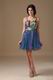 Contrast Color Sweet 16 Party Dress With Straps Skirt