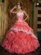 Waltermelon Ruffles Skirt Quinceanera Dress With Applique