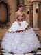 Cascade Skirt Best White Quinceanera Dress With Leopard Fabric