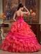 Contrast Multi Color Cascade Skirt La Quinceanera Dress