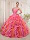 One Hot Pink One Orange Ombre Skirt Girls Quince Gown