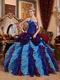 Low Price Color Ruffled Skirt Puffy Floor Length Ball Gown