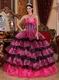 Zebra Boidce Multi-color Layers Skirt Ebay Quinceanera Dress