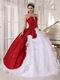 Wine Red Military Strapless Floor Length Ball Gown