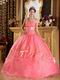 Stylish Watermelon Quinceanera Dress With Bowknot Design