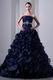 Layers Ruffles Skirt Navy Blue Ball Gown Quinceanera Dress