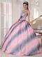 Vogue Ombre Contrast Pink Fabric 16 Years Old Quinceanera Dress