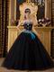 Cheap Black Tulle Skirt Dress For Girls Quinceanra Party