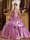 Mature Layers Skirt Fuchsia Quinceanera Gown By Designer