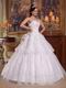 Sweet Heart Ruffles Skirt Lace Up Back White Quinceanera Dress