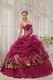 New Fashion Ruby Red Sweetheart Quinceanera Dress With Leopard Fabric