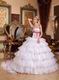 Detachable Train Design Cascade Skirt White Quinceanera Dress