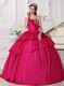 Floor Length Deep Rose Pink Ball Dress In New Jersy