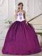 Stylish Embroidery Dark Magenta Quinceanera Prom Girl Dress