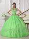 2013 Spring Green Halter Floor Length Quinceanera Dress