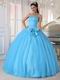 Young Girls Wear Aqua Quinceanera Dress With Bowknot Design