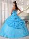 Top Designer Aqua Blue Girls Quinceanera Party Dress Floor Length