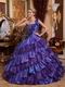 Wisteria And Purple Layers Skirt One Strap Quince Dress