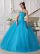 Deep Sky Blue Prom Ball Dress To Military Party Wear