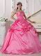 Sweetheart Puffy Long Quinceanera Dress In Hot Pink