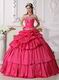 New Style Rose Pink Two Pieces Detachable Quinceanera Gown