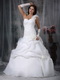 One Shoulder White Bridal Dress With Handcrafted Flowers Low Price