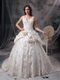 Ivory Princess V-neck Puffy Lace Bridal Gown Custom Made Low Price