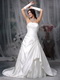 Top Seller Stain Court Train Western Wedding Dress Ivory Low Price