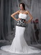 Sexy White Wedding Dress With Black Lace Mermaid Skirt Low Price