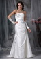 Strapless Affordable White Wedding Dress With Grey Details Low Price