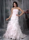 Inexpensive Ruffled Skirt Organza Wedding Dress Cheap Low Price