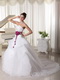 Organza Beautiful Puffy Skirt Weding Dress With Magenta Sash Low Price