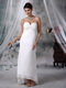 Column Spaghetti Straps Hi-Lo Wedding Dress For Beach Low Price