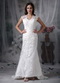 Column Style V-neck Lace Wedding Dress Cheap Low Price