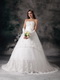 Lace And Net Hand Made Flowers Wedding Dress With Chapel Train Low Price