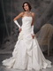 Strapless Pretty Lace Wedding Dress With Handcrafted Flowers Low Price