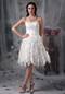 Affordable Sweetheart Ruffled Lace Skirt Wedding Dress Short Low Price