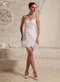 Column Mini-length Club Cocktail Dress With Feather Handmade Flowers Low Price
