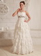 Pretty A-line Wedding Dress With Lace and Chiffon Ruffled Skirt Low Price